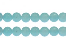 (image for) 12mm Soft Blue Jade-Style Glass Bead, approx. 18 beads