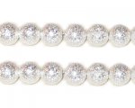 8mm Silver Round Stardust Brass Bead, approx. 18 beads