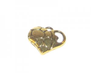 18mm Gold Metal Heart Pendant, 2 pendants