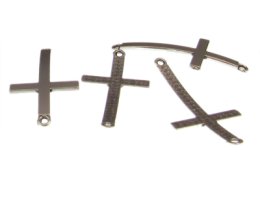 (image for) 46 x 22mm Cross Silver Metal Link, 4 links
