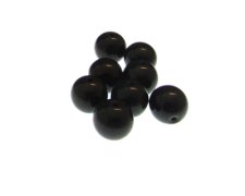 (image for) 12mm Black Pressed Glass Bead, 8 beads