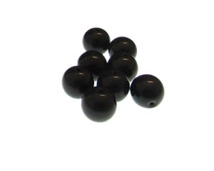 (image for) 12mm Black Pressed Glass Bead, 8 beads