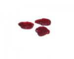 22 x 20mm Red Pressed Glass Leaf Bead, 4 beads 22 x 20mm Red Pressed Glass Leaf Bead, 4 beads