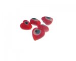 14mm Red Lampwork Evil Eye Heart Glass Bead, 5 beads 14mm Red Lampwork Evil Eye Heart Glass Bead, 5 beads