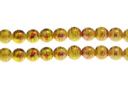 (image for) 10mm Yellow Mellow Abstract Glass Bead, approx. 17 beads