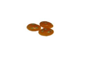(image for) 18mm Orange Dot Lampwork Glass Bead, 1 bead, NO Hole