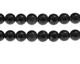 (image for) 12mm Black Marble-Style Glass Bead, approx. 18 beads