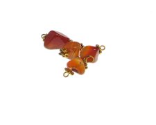 (image for) 16 x 12mm Rust Gemstone Gold Metal Link, 4 links