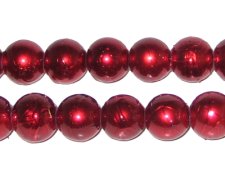 (image for) 10mm Drizzled Red Glass Bead, approx. 17 beads