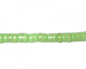 6mm Apple Green Heishi Beads - 3.25" string