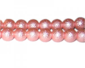 12mm Pink Rustic Glass Pearl Bead, approx. 17 beads