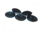 20mm Aqua Floral Lampwork Glass Bead, 5 beads 20mm Aqua Floral Lampwork Glass Bead, 5 beads