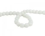 8mm White Opaque Faceted Glass Bead, 16" string 8mm White Opaque Faceted Glass Bead, 16" string