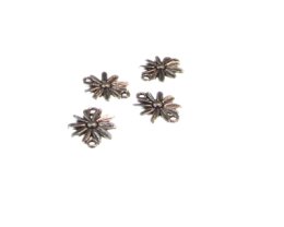 (image for) 16 x 14mm Flower Silver Metal Link, 4 links