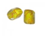 24mm Yellow Handmade Lampwork Glass Bead, 2 beads 24mm Yellow Handmade Lampwork Glass Bead, 2 beads
