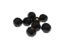 (image for) 10mm Black Faceted Glass Bead, 8 beads