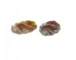 24 x 32mm Brown Foil Lampwork Oval Glass Bead, 2 beads 24 x 32mm Brown Foil Lampwork Oval Glass Bead, 2 beads