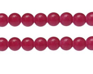 (image for) 12mm Raspberry Gemstone-Style Glass Bead, approx. 15 beads