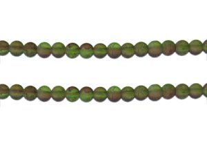 (image for) 6mm Brown/Apple Green Crackle Frosted Duo Bead, approx. 46 beads