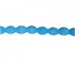 14 x 10mm Turquoise Faceted Glass Semi-Opaque Oval Bead, 13" str 14 x 10mm Turquoise Faceted Glass Semi-Opaque Oval Bead, 13" str