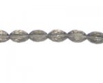 14 x 10mm Silver Faceted Oval Glass Bead, 13" string 14 x 10mm Silver Faceted Oval Glass Bead, 13" string