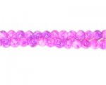 6mm Hot Pink Marble-Style Glass Bead, approx. 72 beads