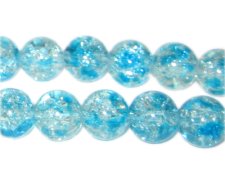(image for) 12mm Bluebell Crackle Spray Glass Bead, approx. 18 beads