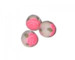 16mm Hot Pink Rose Polymer Clay Bead, 10 beads 16mm Hot Pink Rose Polymer Clay Bead, 10 beads