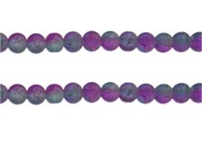 (image for) 8mm Turq/Purple Crackle Frosted Duo Bead, approx. 36 beads