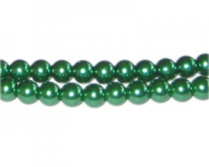 8mm Grass Green Glass Pearl Bead, approx. 56 beads