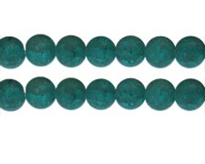 (image for) 12mm Aqua Crackle Frosted Glass Bead, approx. 14 beads