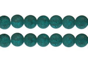(image for) 12mm Aqua Crackle Frosted Glass Bead, approx. 14 beads