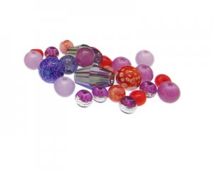 (image for) Approx. 1oz. Purple Burst Designer Glass Bead Mix