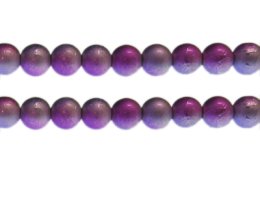 (image for) 10mm Drizzled Purples Glass Bead, approx. 17 beads