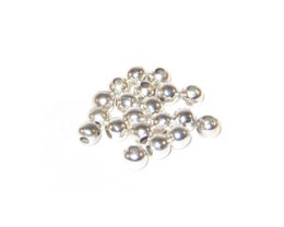 (image for) 4mm Silver Round Iron Bead, approx. 60 beads - large hole