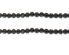 (image for) 6mm Black Speckle Marble-Style Glass Bead, approx. 45 beads
