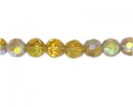 12mm Gold AB Finish Faceted Glass Bead, 14" string 12mm Gold AB Finish Faceted Glass Bead, 14" string
