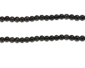 (image for) 6mm Charcoal Sparkle Abstract Glass Bead, approx. 43 beads