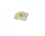 26 x 20mm Yellow Flower Glass Square Pendant with bail 26 x 20mm Yellow Flower Glass Square Pendant with bail