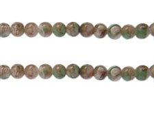 (image for) 8mm Jungle Swirl Marble-Style Glass Bead, approx. 36 beads