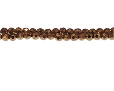 (image for) 6mm Copper Electroplated Faceted Glass Bead, 12" string