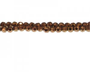 (image for) 6mm Copper Electroplated Faceted Glass Bead, 12" string