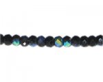 10 x 8mm Black AB Finish Faceted Rondelle Glass Bead, 13" string 10 x 8mm Black AB Finish Faceted Rondelle Glass Bead, 13" string