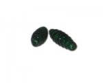 32 x 12mm Green Spiral Lampwork Bead, 2 beads 32 x 12mm Green Spiral Lampwork Bead, 2 beads