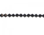 6mm Black Faceted Bi-cone Glass Bead, 2 x 13" strings 6mm Black Faceted Bi-cone Glass Bead, 2 x 13" strings