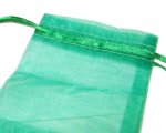 3.25 x 3.75" Dark Green Organza Gift Bag - 5 bags
