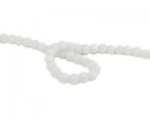 6mm White Opaque Faceted Glass Bead, 12" string 6mm White Opaque Faceted Glass Bead, 12" string