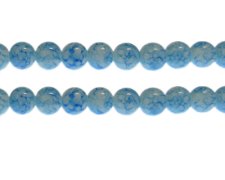 (image for) 10mm Blue Marble-Style Glass Bead, approx. 21 beads