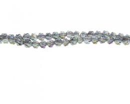 (image for) 6mm Deep Silver Luster Faceted Glass Bead, 20" string