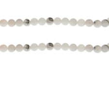 (image for) 6mm White/Black Gemstone Bead, approx. 30 beads